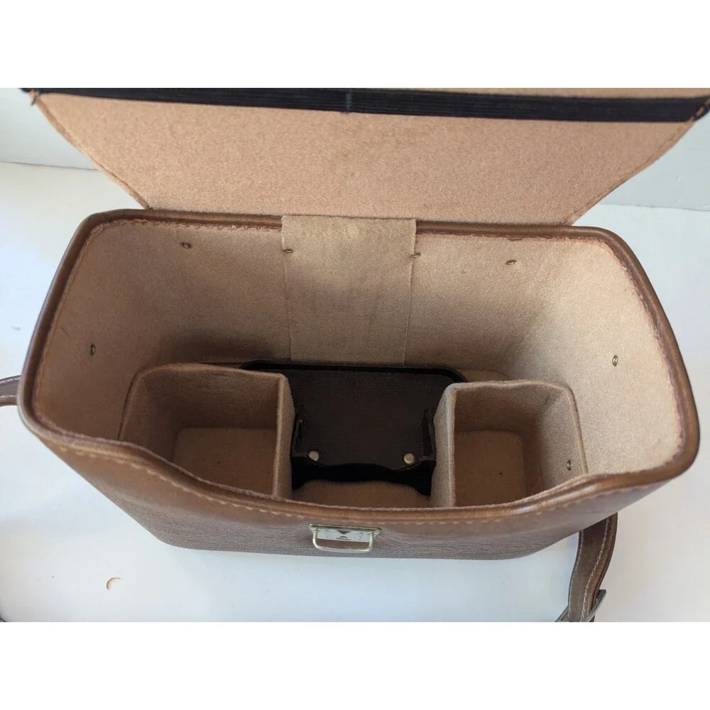 Vintage Brown Vinyl Hard Video Camera Case with Strap 10